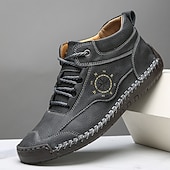 economico Stivaletti alla caviglia-sneakers da uomo in similpelle marrone con lacci: eleganti e versatili, ideali per il lavoro, l'abbigliamento casual e le attività all'aperto
