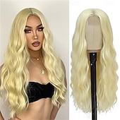 baratos Perucas de Carnaval-Peruca de Carnaval 2026 Loiro Preta Branco Encaracolado Ondulado Longo Peruca sintética para festivais Mardi Gras Parada Cabelo para fantasia de cosplay para Feminino