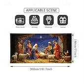 olcso Karácsonyi garázskapu burkolatok-karácsonyi garázsajtó borító, betlehem Jézus születése ünnep nagy függő hátteret kültéri templomba, otthonra, udvarra, karácsonyi parti dekoráció, vallási ünnepi ünnepség karácsony