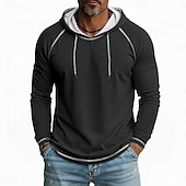 halpa perus t-paidat-Miesten T-paita Huppari Pitkähihainen Hupullinen Talvi 봄 &amp; Syksy Kaikki vuodenajat Yhtenäinen väri Neuleet Päivittäin Urheilullinen Hupullinen ulko- Kausaliteetti Urheilu- ja treenivaatteet Vaalean