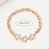 economico Braccialetti-Zircone Classico Stella Vintage Moda Personalizzato Di tendenza Cromo Gioielli braccialetto Argento / Oro Per Matrimonio Feste Fidanzamento Balli di fine anno