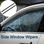 cheap Vehicle Cleaning Tools-4 Car Side Window Wipers - Left Side Snow and Dirt Removal Clear Driver and Passenger Window Visibility Weather Resistant Rubber Wiper Blades