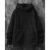 preiswerte einfache Trainingsanzüge-Zweiteiliger Fleece-Trainingsanzug für Herren – schwerer Hoodie und Jogginghose, einfarbige Sport-Streetwear mit Taschen