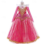 baratos Fantasia de Menina-Vestido de festa infantil feminino para a Semana do Livro 2026, com estampa floral, manga longa, para ocasiões formais, apresentações e eventos especiais. Renda, estilo princesa, maxi, para uso diário, com modelagem evasê e tule. Disponível nas cores rosa