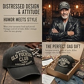  Vanhan f*ckers clubin vintage-lippalakki lahjaksi isälle, hauska retrohenkinen säädettävä hattu miehille ja naisille, isänmaallinen tyyli, mukava arkikäyttöön