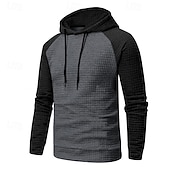 baratos hoodies básicos dos homens-Homens Moletom Estacionar Preto Cinza Claro Cinzento Escuro Cinzento Com Capuz Bloco de cor Com Cordão Desportos e Ar livre Casual Diário Impressão 3D Roupa de rua Roupa de Esporte Casual Outono