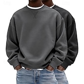 preiswerte Einfache Sweatshirts-Herren Sweatshirt Pullover Lila + Blau Marineblau + Dunkelgrau Dunkelgrün + Gelb Hellgrün + Marineblau Hellblau + Hellgrün Rundhalsausschnitt Einfach Oversize Sport &amp; Outdoor Lässig Täglich