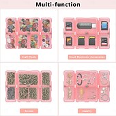 رخيصةأون تخزين الأمتعة والسفر-منظم حبوب يومي، 7 حجرات محمولة لتنظيم حبوب السفر، [تصميم قابل للطي] صندوق حبوب لجيب المحفظة لحمل الفيتامينات وزيت كبد سمك القد والمكملات الغذائية والأدوية - أحمر شفاف