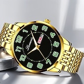 baratos Relógios Quartz-Relógio de Pulso Masculino Avançado Relógio de Quartzo Masculino Fashion Relógio Luminous com Calendário A Melhor Opção de Presente para Homens