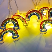 economico Luci interne a batteria e USB-Luci a stringa fatate LED arco di ferro 1.5m 10 LED funziona a batteria decorativa luci da appendere per festa di capodanno matrimonio stanza dei bambini