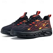 abordables Chaussures de Course pour Hommes-Homme Basket Course Marche Occasionnel Tricoté Confortable Antidérapant Respirant À lacets Noir Blanche Rouge Été Printemps Automne