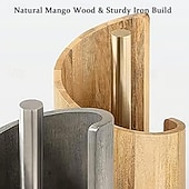 cheap Storage Racks-Mountain Paper Towel Holder Countertop with Mango Wood Round Base and Holder, Wood Paper Towel Holders Countertop, Spiral Design Decorative Storage Box for Bathroom Storage
