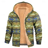 economico Hoodie Etnici Vintage-Per uomo Azteco Pile Felpa con Cappuccio Giacca di pelle Felpa Etnico Classico Vintage Retrò Girocollo All'aperto Viaggio Campeggio Rosso Blu Verde Con zip Autunno Inverno progettista S M L XL 2XL 3XL