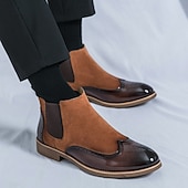 preiswerte Chelsea -Stiefel-Braune Chelsea-Boots aus Kunstleder für Herren – stilvoll und elegant, perfekt für Business Casual, formelle Anlässe und den Alltag.