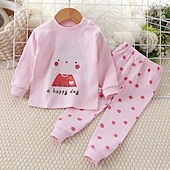 billiga Pyjamas-Småbarn Pojkar 2 delar Pyjamasset Långärmad Z17 Z29 Z13 Ensfärgat Djur Vår Höst Förtjusande Hem 7-13 år