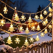 billige LED-stringlys-Julesnøfnuggetre fe-lyslenker 6m 40leds nyttårskranslys varm hvit til juletre hjem balkong ferie hage bryllup bursdagsfest dekorasjon