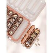 economico deposito bagagli e viaggi-Portapillole portatile con 21/28 scomparti, dispenser per farmaci settimanale, grande scomparto diviso, adatto per vitamine e farmaci quotidiani, ideale per viaggi, casa o come regalo.