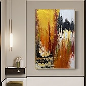 levne Abstraktní malby-Hang-malované olejomalba Ručně malované Vertikální Abstraktní Moderní Bez vnitřní rám