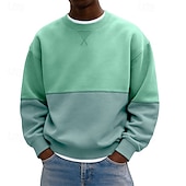 Недорогие Базовые толстовки-Муж. Толстовка Толстовка с капюшоном и пуловером Натяни Синий Розовый Темно синий Зеленый Серый Вырез под горло Полотняное плетение Пэчворк Цветовые блоки Для занятий спортом Повседневные Праздники