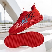 abordables Chaussures de Course pour Hommes-Homme Basket Course Marche Occasionnel Tricoté Confortable Antidérapant Respirant À lacets Noir Blanche Rouge Été Printemps Automne