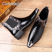 voordelige Chelsea -laarzen-Heren Chelsea boots van imitatieleer in bruin leer – elegant en comfortabel, ideaal voor zakelijke gelegenheden, formele gelegenheden en dagelijks gebruik