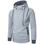 abordables sweats à capuche basiques pour hommes-Homme Sweat à capuche Noir Gris Clair Gris foncé À capuche Bloc de Couleur Patchwork Avec Poches Sport &amp; Loisir Quotidien Fête Polyester Streetwear Basique Occasionnel Automne Hiver Vêtement Tenue
