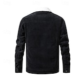 preiswerte Herrenjacken &amp; Herrenmäntel-Herren Wintermantel Cordjacke Fleecejacke Freizeitjacke Outdoor Lässig Thermowarm Tasche Herbst Winter Einfach Vintage Streetwear Umlegekragen Regulär Schwarz Khaki Kaffee Grau Jacken