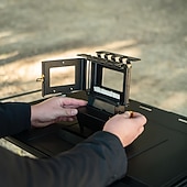 cheap Camping Equipment-Vintage Coal Oil Stove, Outdoor Fire Pit with Glass Screen, Sturdy Metal Construction, No Electricity Needed, for Camping Backyard BBQ Tea &amp; Cooking, Portable Camping Stove, Elegant Design, Durable Co