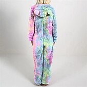 お買い得  レディース パジャマトップス＆ボトムス-女性用 パジャマ ラウンジウェア ワンジー ファッション カジュアル ソフト グラフィック ジッパー バケーション 家 ストリート 長袖 Ｖネック ブルー ブラック ピンク ルビーレッド オレンジ 春 秋 冬 レギュラー