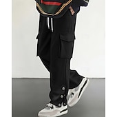 abordables Fret-Homme Jogging Cargo Joggings Pantalons Cordon de serrage Avec Poches Taille Élastique Uni Confort Quotidien Sport en Plein Air Mode Occasionnel Kaki Micro-Élastique