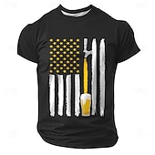  4. července 2026 250. pamětní den Pánské 3D potisk americká vlajka crew neck krátký rukáv tričko casual ulice
