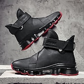 abordables Zapatillas Informales-Zapatillas deportivas rojas para hombre: elegantes y cómodas, con parte superior de malla y cámara de aire, perfectas para un look informal en vacaciones y fiestas navideñas.