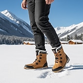 Недорогие Зима и снежные ботинки-мужские водонепроницаемые утепленные походные ботинки — нескользящая теплая обувь для зимних приключений