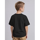 billige Guttens 3D Morsomme Humor-Bomull Barn Gutt Svart Grafisk Morsom slang 67 T skjorte Bluse Crew-hals Kortermet utendørs Hverdag Mote Gatemote Designer Printer Sommer