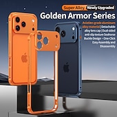 זול נרתיקים לאייפון-טלפון מגן עבור iPhone 17 Pro Max מסגרת באמפר אולטרה דק תבנית גאומטרית מתכת