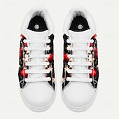 billiga Mäns julsandaler-Vita julskor för män med röda och guldfärgade ornament - snygga och bekväma skor för fester och högtider