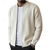 Недорогие Повседневные куртки-Муж. Легкая куртка Вельветовый пиджак Повседневная куртка Отпуск Повседневные Дышащий Карман Весна Осень Полотняное плетение Мода Классика Воротник-стойка Обычная