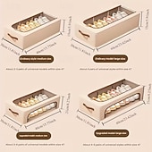 cheap Storage Bags-Foldable Window Shoe Cabinet - Stackable Under-Bed Storage Organizer with Clear Front Compartments, Space-Saving Shoe Rack for Closet, Bedroom, Entryway, Sturdy Construction for Sneakers, Heels, Boots