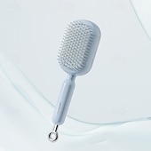 abordables Limpiando suministros-Peine de masaje con cojín retráctil, de diseño portátil para viajes. Cuenta con un anillo de tracción ergonómico, fácil de limpiar y masajeador con cojín de aire, ideal para desenredar cabello grueso