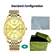 cheap Quartz Watches-Fashionable Men's Wristwatch High-end Men's Quartz Watch Date Calendar Luminous Dial Rhinestone Decoration The Best Gift Choice for Men