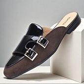 Χαμηλού Κόστους Δερμάτινα Loafers Premium-Ανδρικά μαύρα μοκασίνια mule από τεχνητό δέρμα – μοντέρνα slip-on για μοντέρνο στυλ και ευελιξία