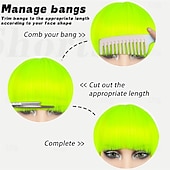 abordables Pelucas de carnaval-Peluca de carnaval 2026 Rubio Negro Azul Recto Bob Corta Peluca sintética para festival Carnaval Desfile Cabello para disfraz de cosplay para Mujer