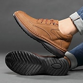 economico Scarpe Casual con Lacci-scarpe stringate da uomo in similpelle marrone: eleganti e classiche, ideali per il lavoro, per l'abbigliamento casual da lavoro e per tutti i giorni