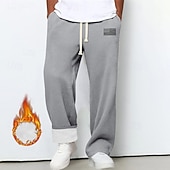 ieftine Picior drept-Bărbați Pantaloni Sport Pantaloni din lână Pantaloni Pantaloni de iarnă Pantaloni de sport cu picior drept Cordon Buzunar Talie elastică Simplu Confort Cald În aer liber Casual Zilnic Modă Stil Clasic