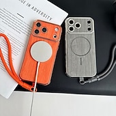 ieftine Carcase iPhone-telefon Maska Pentru iPhone 17 Pro Max 17 Air 16 15 14 Pro Max Plus 13 Pro Max Capac Spate Acceptă încărcarea fără fir cu curea de mână Anti Șoc Retro Placare