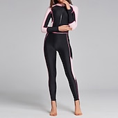 voordelige One Pieces Rash Guards-Dames Rashguard voor het hele lichaam Eendelig surfpak Kleurblokkering met ingebouwde bh UPF 50+ Buikcontrole Lange mouw Duikpakken Surfen Kanoën Snorkelen Winter