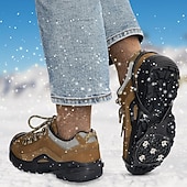 economico riscaldamento e raffreddamento-6 paia di ramponi da ghiaccio, ramponi da neve, ramponi da neve di grandi dimensioni, ramponi antiscivolo con 5 tacchetti, ramponi da neve universali per escursionismo e pesca sulla neve