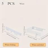 halpa Keittiövälineet ja -laitteet-5 kpl kokoontaitettava monitoiminen roskapussiteline seinälle, muovipussiteline kotikeittiöön ja kylpyhuoneeseen, monikäyttöinen roskapussiteline, ei poraamista