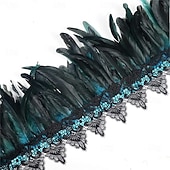 olcso kiegészítők-Karnevál 2026 Rio Karnevál Samba Kiegészítők Gótikus Természetes Toll Káplán Sál Vállra Terítő Csipkakolár Halloween Jelmezek Nőknek Brazil Fesztivál Előadási Jelmez