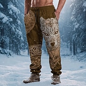 halpa Juoksukengät-Miesten Susi Viikinki Kelttiläinen taide Veryttelyhousut Jogger Housut Keskivyötärö Kiristysnyöri joustava vyötärö Vintage retro ulko- Retkeily ja vaellus Metsästys Urheilulliset collegehousut